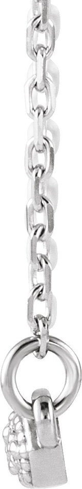 14K Gold Round Natural Diamond Accented Bar Necklace – 1/10 CTW - White Gold - view 2