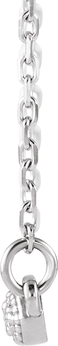 14K Gold Round Natural Diamond Accented Bar Necklace – 1/10 CTW - White Gold - view 2