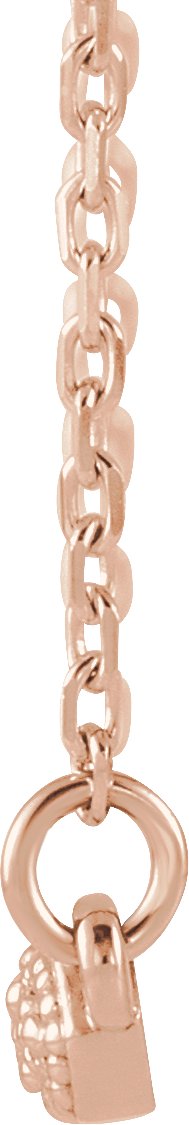 14K Gold Round Natural Diamond Accented Bar Necklace – 1/10 CTW - Rose Gold - view 2