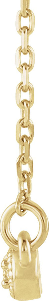 14K Gold Round Natural Diamond Accented Milgrain Bar Necklace - Yellow Gold - view 2