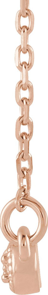 14K Gold Round Natural Diamond Accented Milgrain Bar Necklace - Rose Gold - view 2
