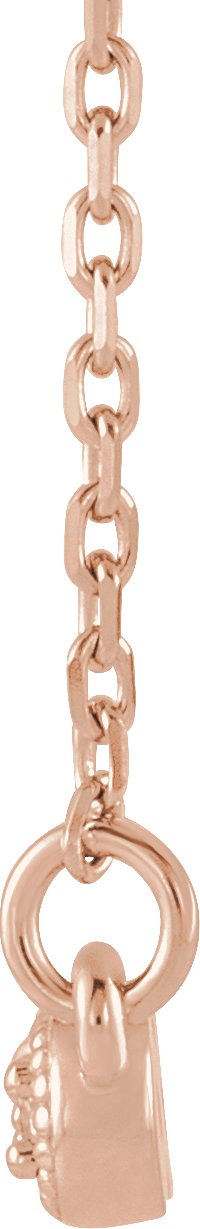 14K Gold Round Natural Diamond Accented Milgrain Bar Necklace - Rose Gold - view 2