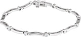 14K Gold Round Natural Diamond Line Bracelet XIV - White Gold