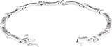 14K Gold Round Natural Diamond Line Bracelet XIV - White Gold - view 2