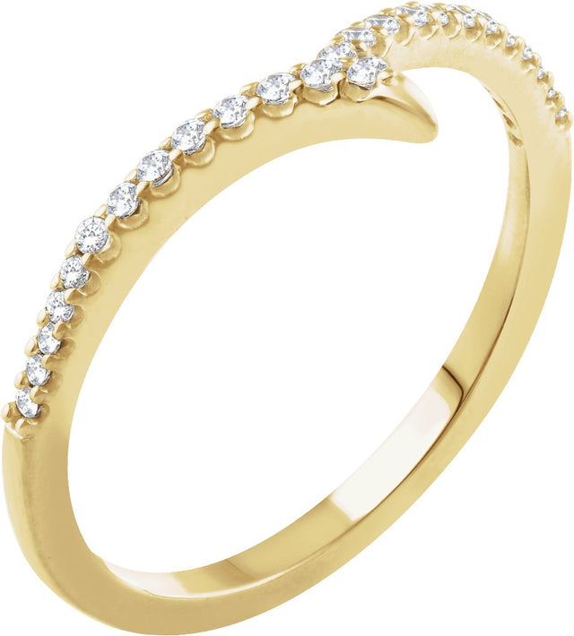14K Gold Round Natural Diamond Accented Ring VII - Yellow Gold