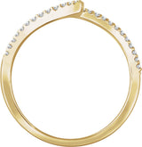 14K Gold Round Natural Diamond Accented Ring VII - Yellow Gold - view 2