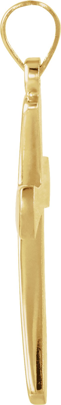 14K Gold Round Natural Diamond Cross Pendant – 0.005 CTW - Yellow Gold - view 2