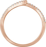 14K Gold Round Natural Diamond Accented Ring VII - Rose Gold - view 2