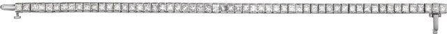 18K Gold Square Natural Diamond Accented Line Bracelet - White Gold - view 3