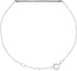 14K Gold Round Natural Diamond Accented Bar Bracelet - White Gold