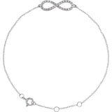 14K Gold Round Natural Diamond Infinity-Inspired Bracelet - Rose Gold - view 3