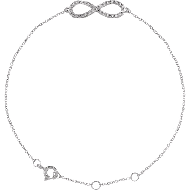 14K Gold Round Natural Diamond Infinity-Inspired Bracelet - Rose Gold - view 3