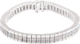 14K Gold Square Natural Diamond Line Bracelet