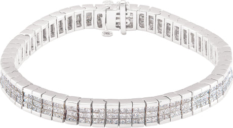14K Gold Square Natural Diamond Line Bracelet
