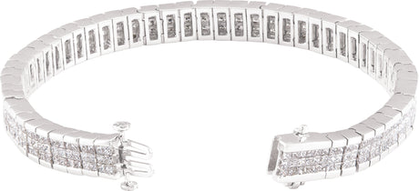 14K Gold Square Natural Diamond Line Bracelet - view 2