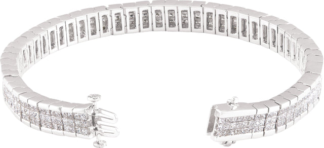 14K Gold Square Natural Diamond Line Bracelet - view 2