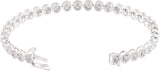 14K Gold Round Natural Diamond Line Bracelet XII - White Gold - view 2