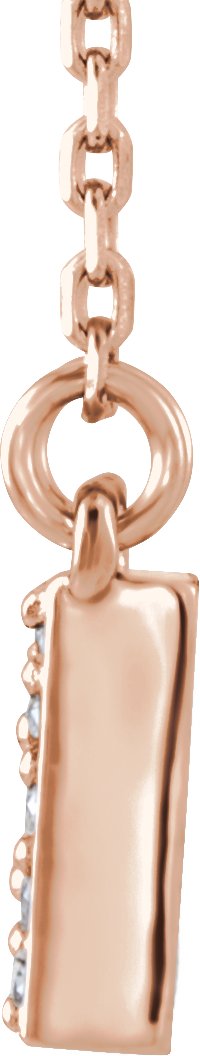 14K Gold Round Natural Diamond Halo-Style Necklace – 1/8 CTW - Rose Gold - view 2