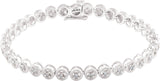 14K Gold Round Natural Diamond Line Bracelet XII - White Gold