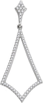 14K Gold Round Natural Diamond Geometric Necklace - White Gold