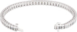 18K Gold Square Natural Diamond Accented Line Bracelet - White Gold - view 2