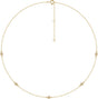 14K Gold Round Natural Diamond Station Necklace - Yellow Gold