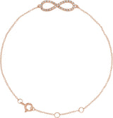 14K Gold Round Natural Diamond Infinity-Inspired Bracelet - Rose Gold
