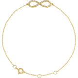 14K Gold Round Natural Diamond Infinity-Inspired Bracelet - Yellow Gold