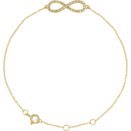 14K Gold Round Natural Diamond Infinity-Inspired Bracelet - Yellow Gold