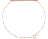 14K Gold Round Natural Diamond Accented Bar Bracelet - Rose Gold