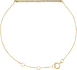 14K Gold Round Natural Diamond Accented Bar Bracelet - Yellow Gold