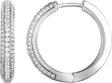 14K Gold Round Natural Diamond Accented Hoop Earrings IV