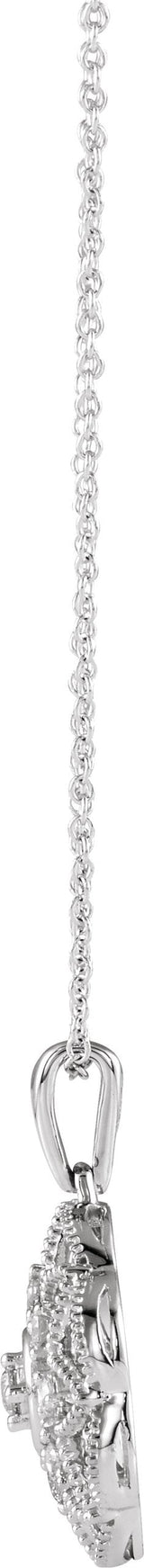 14K Gold Round Natural Diamond Granulated Filigree Necklace – 1/5 CTW - view 2