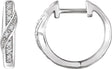14K Gold Round Natural Diamond Accented Hoop Earrings – 0.95mm Stones