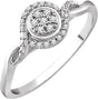 10K Gold Round Natural Diamond Cluster Promise Ring