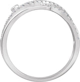14K Gold Round Natural Diamond Criss-Cross Ring XVIII - view 2