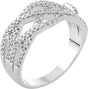 14K Gold Round Natural Diamond Criss-Cross Ring XV