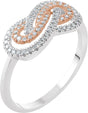 14K Gold Round Natural Diamond Infinity-Inspired Ring – 0.8mm Stones