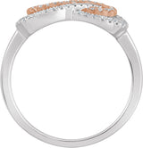 14K Gold Round Natural Diamond Infinity-Inspired Ring – 0.8mm Stones - view 2