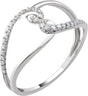 14K Gold Round Natural Diamond Negative Space Ring VIII
