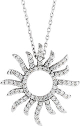 14K Gold Accented Sun Necklace