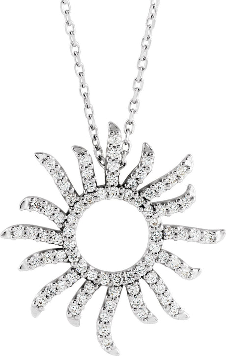 14K Gold Accented Sun Necklace