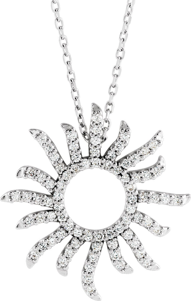 14K Gold Accented Sun Necklace