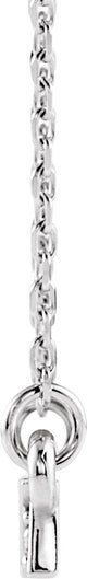 14K Gold Geometric Bar Necklace - White Gold - view 2