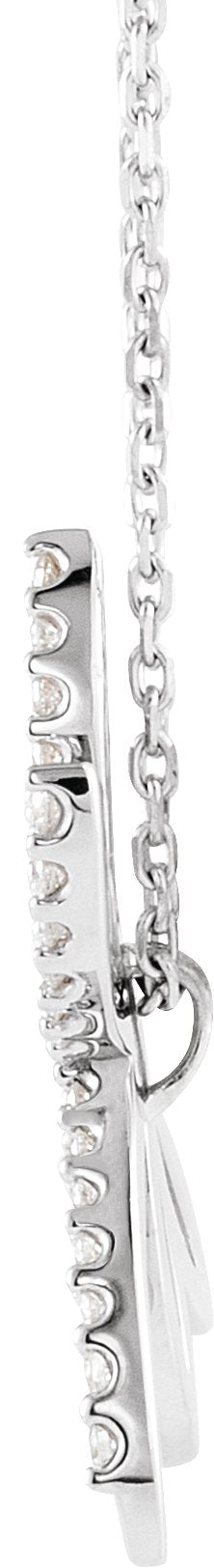 14K Gold Round Natural Diamond Accented Dragonfly Necklace - view 2