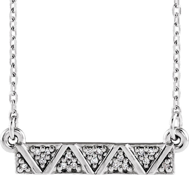 Platinum Geometric Bar Necklace