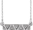 14K Gold Geometric Bar Necklace - White Gold