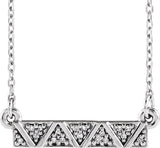 14K Gold Geometric Bar Necklace - White Gold