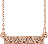 14K Gold Geometric Bar Necklace - Rose Gold