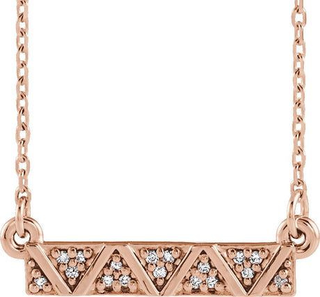 14K Gold Geometric Bar Necklace - Rose Gold